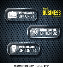 Business tech infographic template with text fields. Vector Illustration
