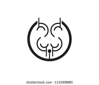 Business techno line logo design concept