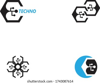 Business techno logo vector template