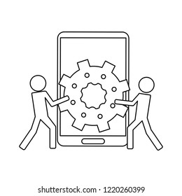 Business and technology black and white
