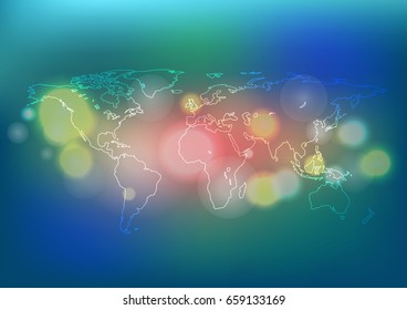Business technology with bokeh abstract background,vector illustration
