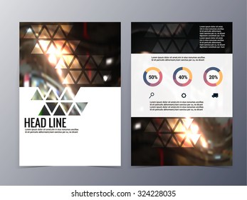 Business And Technology Brochure Design Template Vector Tri-fold In A4size  For Use As Company Annual Report, Poster,flyer