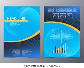 business and technology brochure design template vector  in A4 size  for use as company annual report, poster,flyer