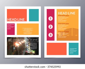 business and technology brochure design template vector  in A4 size  for use as company annual report, poster,flyer