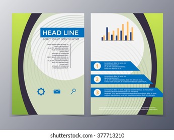 Business and technology brochure design template vector in A4 size  for use as company annual  report, poster, and flyer
