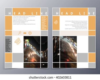 business and technology brochure design template vector  in A4 size  for use as company annual report, poster,flyer