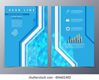 business and technology brochure design template vector  in A4 size  for use as company annual report, poster,flyer
