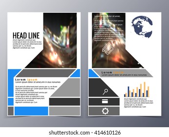 business and technology brochure design template vector  in A4 size  for use as company annual report, poster,flyer
