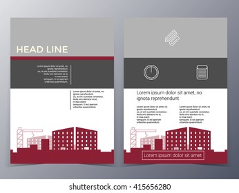 business and technology brochure design template vector  in A4 size  for use as company annual report, poster,flyer