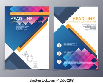 business and technology brochure design template vector  in A4 size  for use as company annual report, poster,flyer