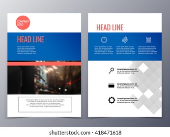 business and technology brochure design template vector  in A4 size  for use as company annual report, poster,flyer