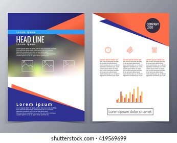 business and technology brochure design template vector  in A4 size  for use as company annual report, poster,flyer