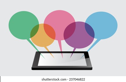 Business technology bubble speech template style. 