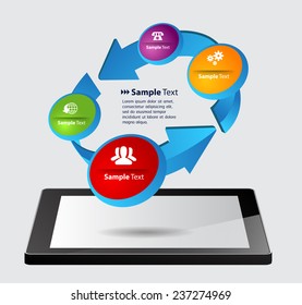 Business technology bubble speech template style. colorful modern circle text box network template for website and graphic 