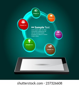 Business technology bubble speech template style. colorful modern circle text box network template for website and graphic 