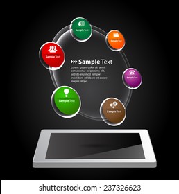 Business technology bubble speech template style. colorful modern circle text box network template for website and graphic 