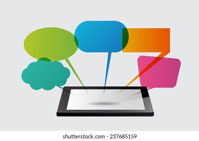 Business technology bubble speech template style. 