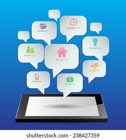 Business technology bubble speech template style. text box template for website computer graphic and internet. 