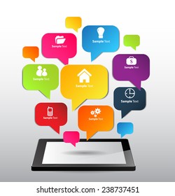 Business technology bubble speech template style. text box template for website computer graphic and internet. 