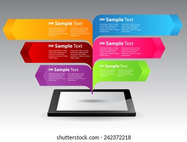 Business technology bubble speech template style. text box template for website computer graphic and internet.