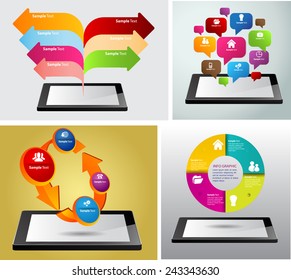 Business technology bubble speech template style. cycle text box template for website computer graphic and internet. time line. many, various