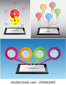 Business technology bubble speech template style. text box template for website computer graphic and internet. time line. many, various