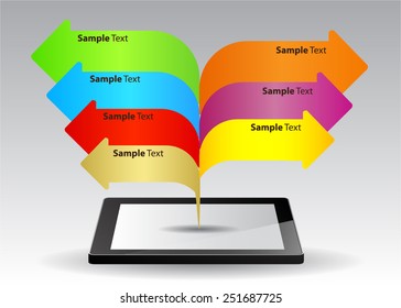 Business technology bubble speech template style. colorful modern circle text box network template for website and graphic