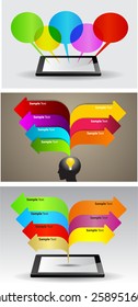 Business technology bubble speech template style. idea. text box. many, various