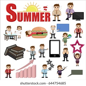 Business and Technology Cartoon Vector Illustration