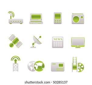 Business, technology  communications icons - vector icon set