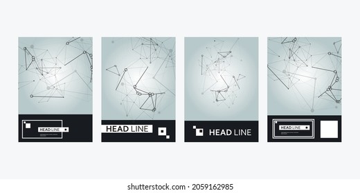 Business technology concept. Business card. Circle shape template illustration. Cover connection template. Poster design