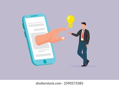 Business Technology concept. Colored flat vector illustration isolated