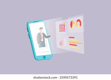 Business Technology concept. Colored flat vector illustration isolated
