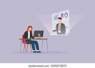 Business Technology concept. Colored flat vector illustration isolated