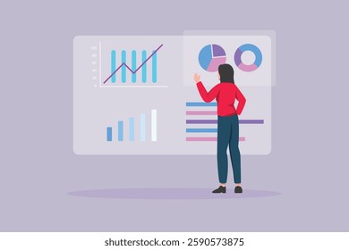 Business Technology concept. Colored flat vector illustration isolated