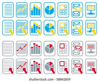 Business and technology concept with different document sign