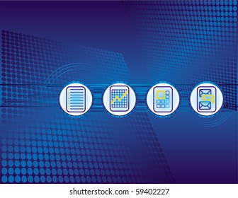 Business and technology concept with different document sign