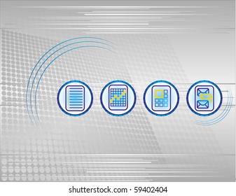 Business and technology concept with different document sign