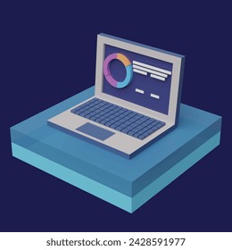 Business technology concept. Realistic 3d object cartoon style.