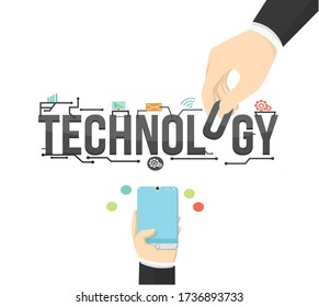 business technology design on white background