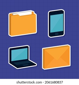 conjunto de dispositivos empresariales y tecnológicos