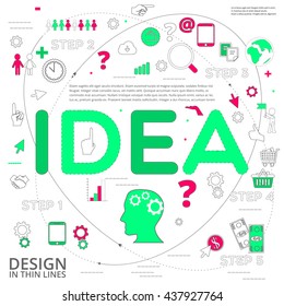 Business Technology Elements Set. Template with Steps and Options. Infographic Elements. Design Layout for Business Cards, Presentations, Flyers and Posters. Flat Style. Thin Line Icons.