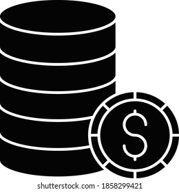 Business and technology icon for coins & saving