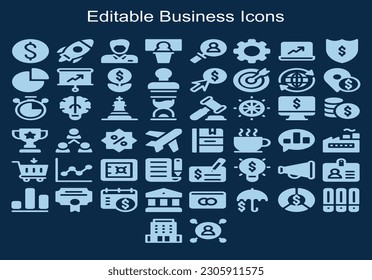 Conjunto de iconos de negocios y tecnología, Estructura Big Data, Arquitectura de bases de datos, Concepto de tecnología de datos. Ilustración vectorial. Iconos para negocios, gestión, finanzas, estrategia, marketing.