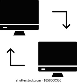 Business and technology icon for transfer  & computer 