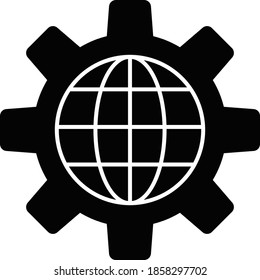 Business and technology icon for world  & setting 