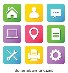 Business and technology icons set. Creative vector illustrations. Isolated on white background.