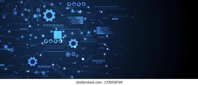 Business technology icons set business and technology vector background