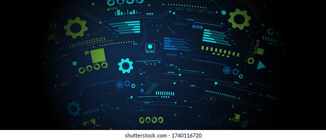 Business technology icons set business and technology vector background