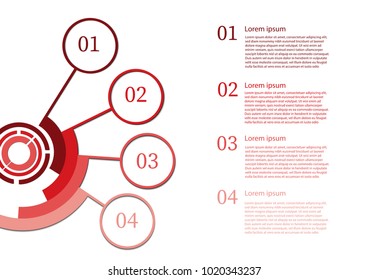 business and technology infographic with 4 circle options
